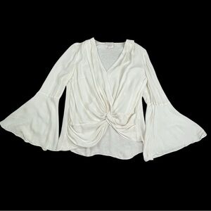 Cinq a Sept Monica Gathered Silk Blouse
Top in Cream boho romantic Size Small